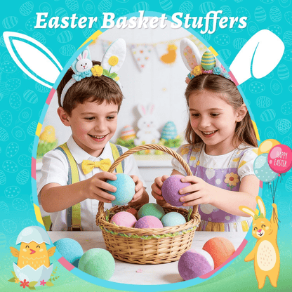 🛁 Natural Bath Bombs for Kids with Mega Bubbles & Surprise Inside 🥚✨12 pcs[1 Box]