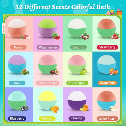 🛁 Natural Bath Bombs for Kids with Mega Bubbles & Surprise Inside 🥚✨12 pcs[1 Box]