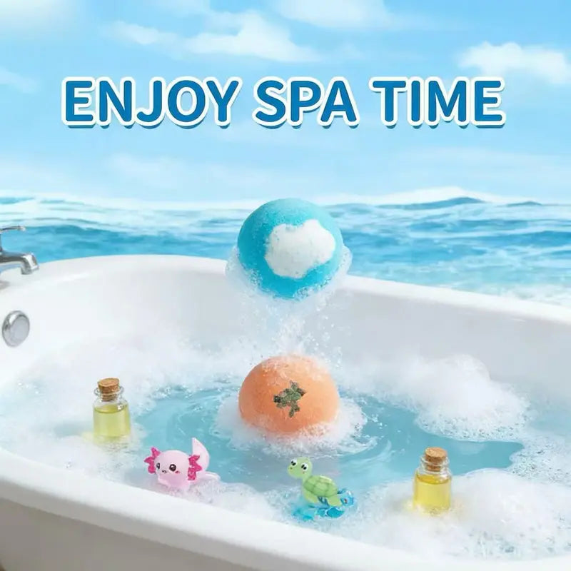 🛁 Natural Bath Bombs for Kids with Mega Bubbles & Surprise Inside 🥚✨12 pcs[1 Box]