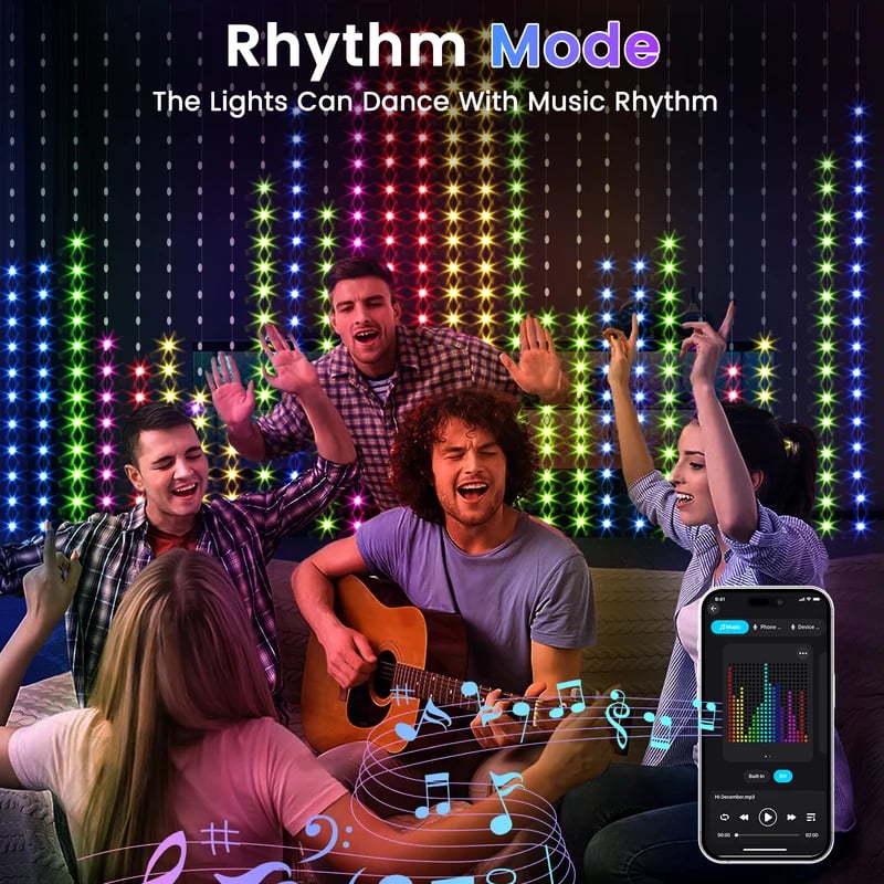 ✨ Turn Your Balcony Into A Giant LED Light Show! 🎄 Smart 300-LED Animated Mesh Screen 🎆📱