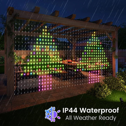 ✨ Turn Your Balcony Into A Giant LED Light Show! 🎄 Smart 300-LED Animated Mesh Screen 🎆📱